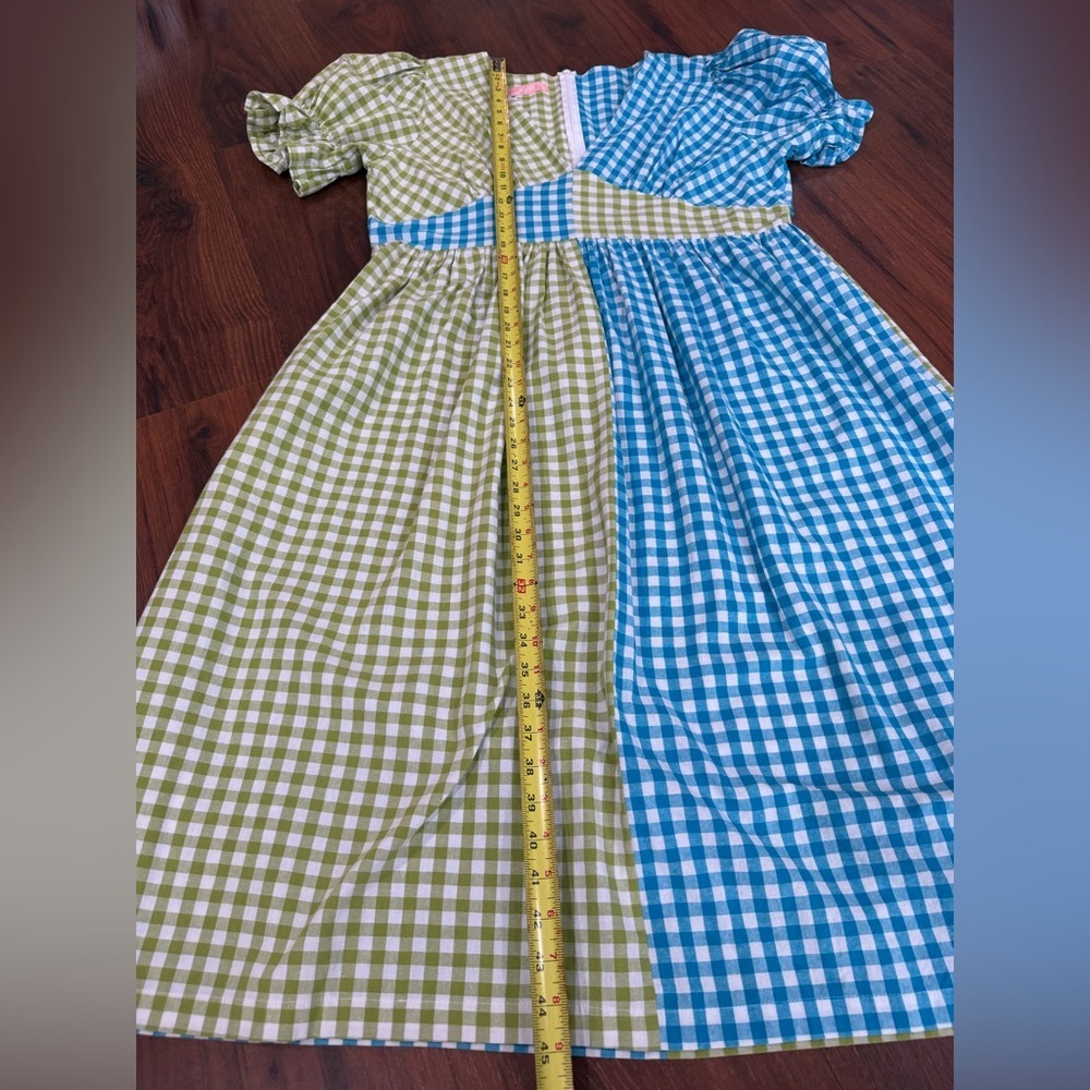 Molby The Label Women's Short Sleeve Gingham Tilda Dress green blue Size 18 - Picture 5 of 8